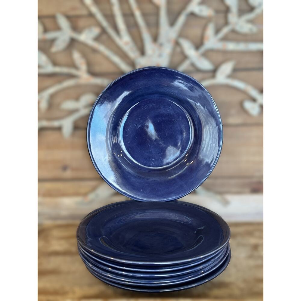 Pottery Barn Sausalito Cobalt Blue Dinner Plates (Set of 6) – Hand-Glazed